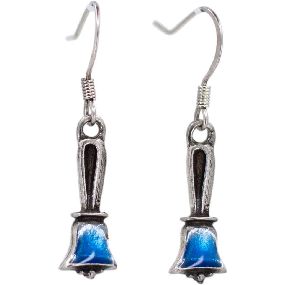 Handbell Earrings - Pewter, Enamel Finish
