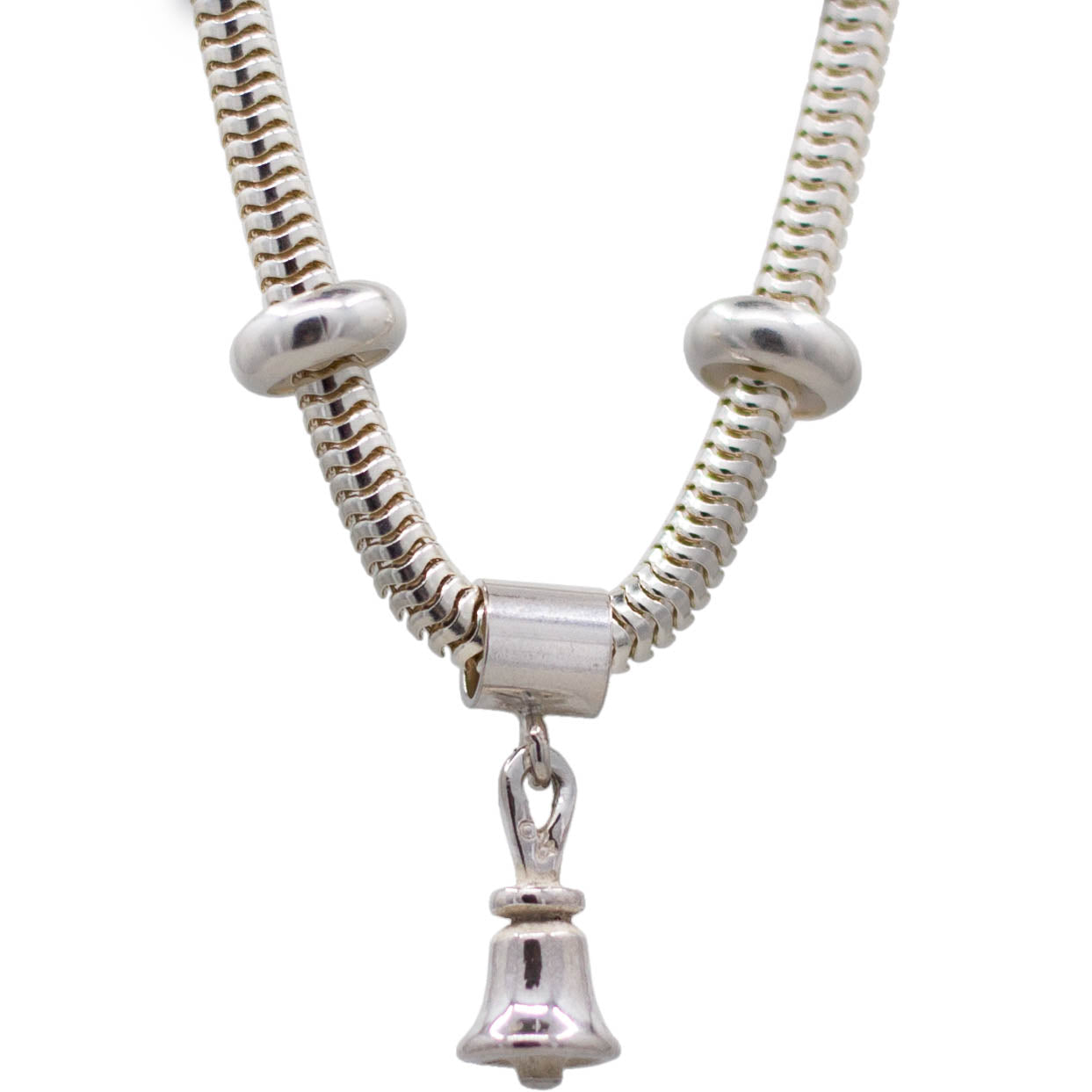 Handbell Charm Bead w/ 3.5 mm Spacer, SS