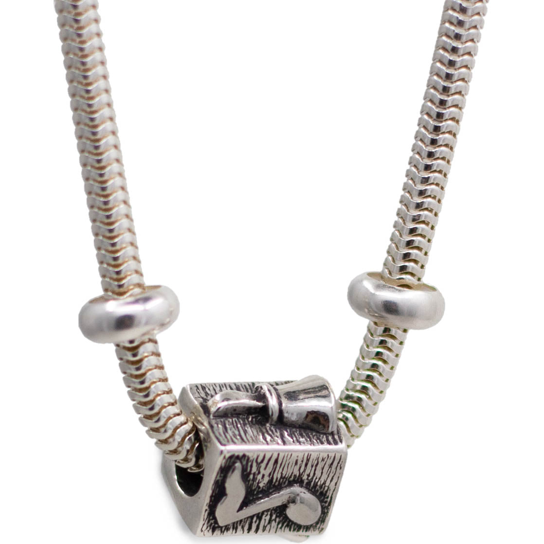 Bracelet Charm Bead - Pandora compatible, sterling silver (FMI)