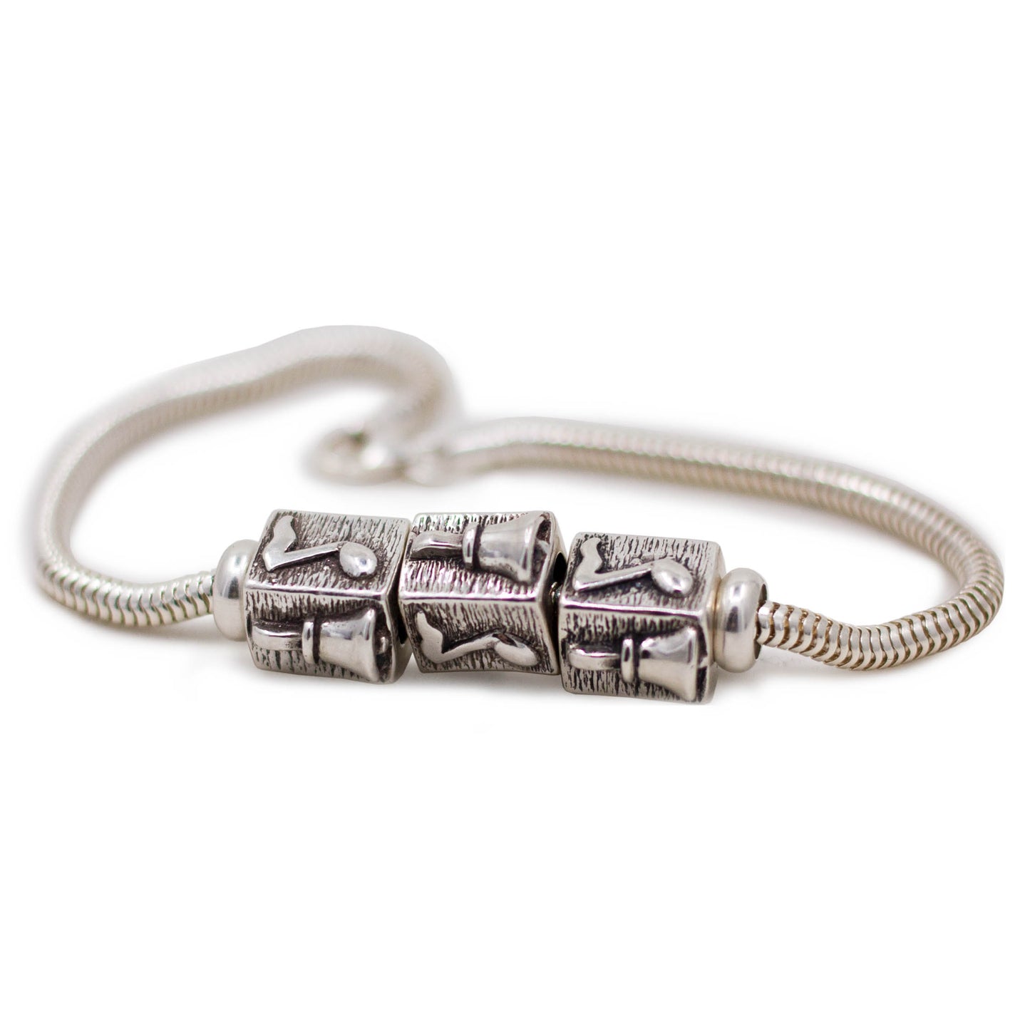 Bracelet Charm Bead - Pandora compatible, sterling silver (FMI)