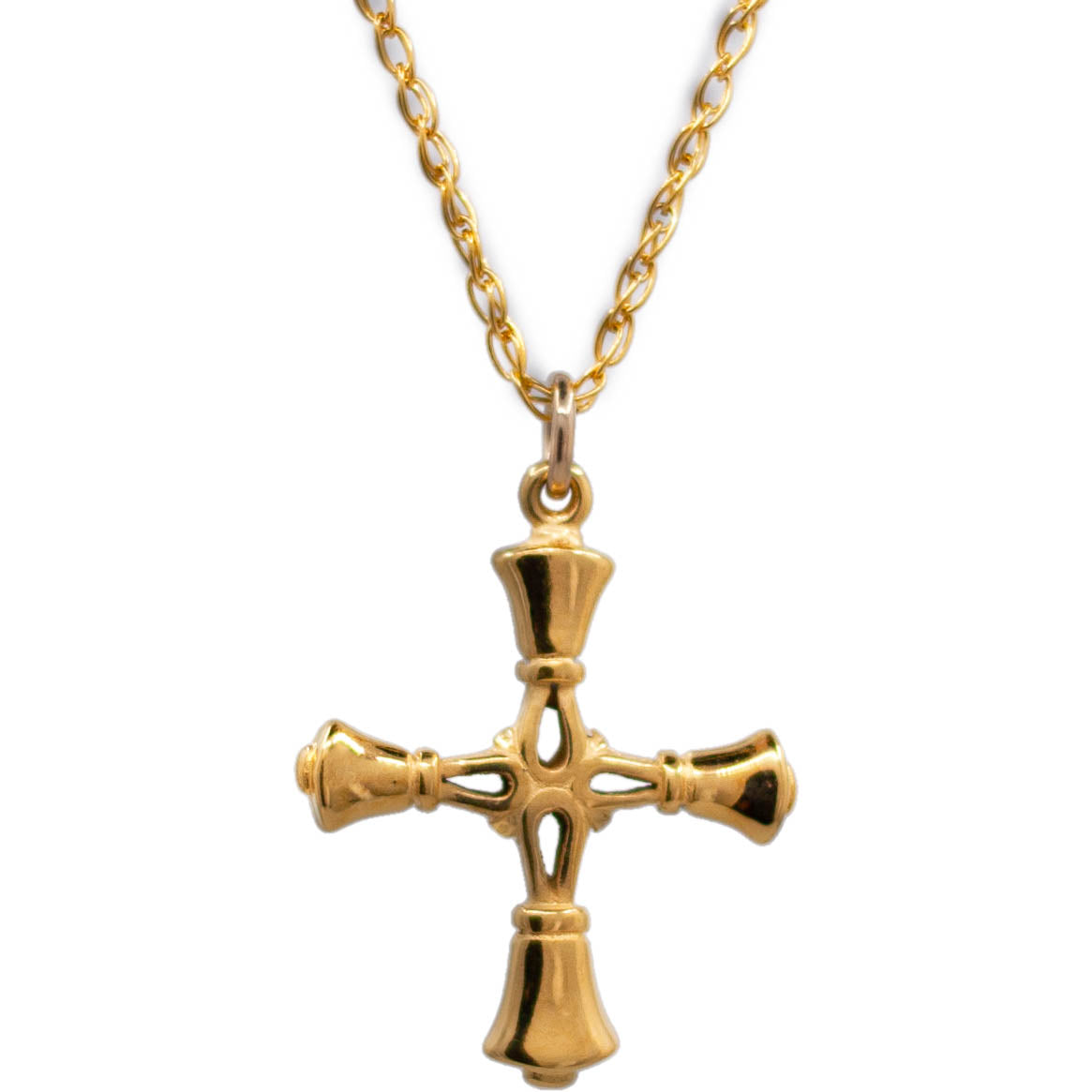 Cross Charm with 18in. chain - gold vermeil (FMI)