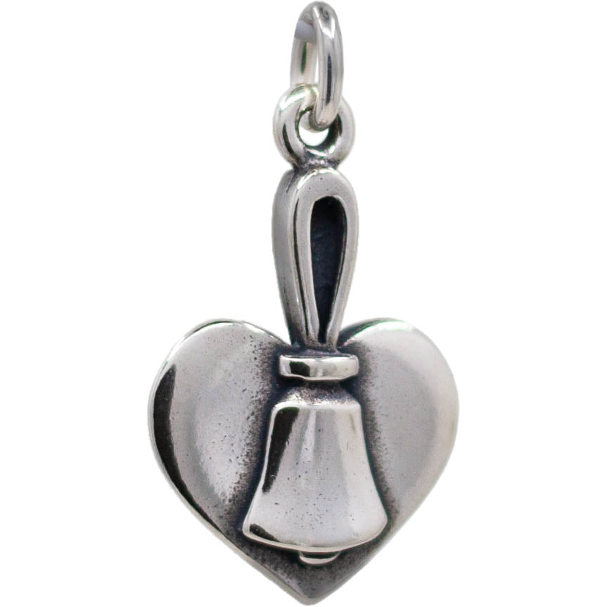 Heart & Handbell Charm - sterling silver (FMI)