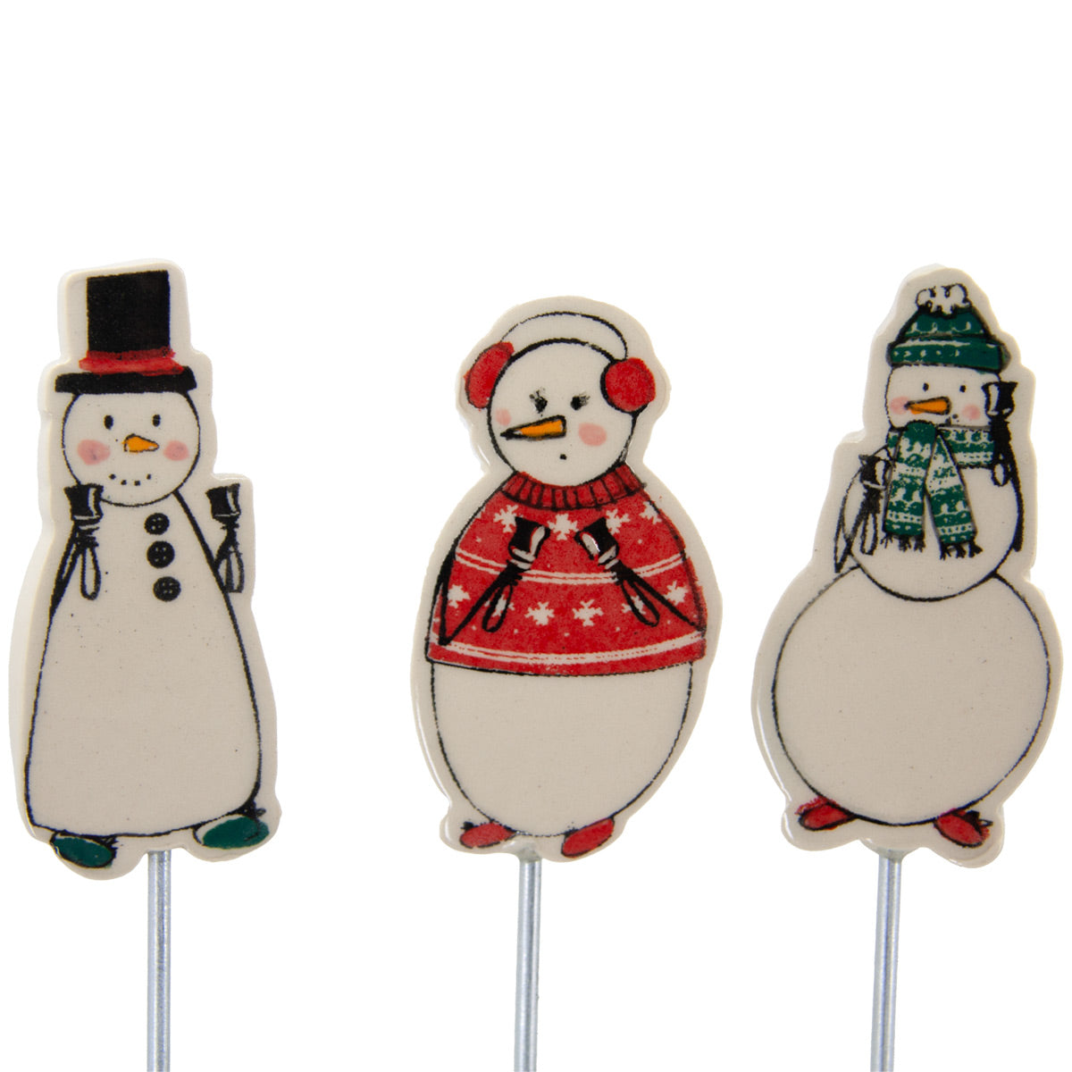 Plant Stakes - Snowman with Handbells
