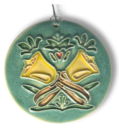 NEW! Ceramic Handbell Ornament – "Bells in the Garden"