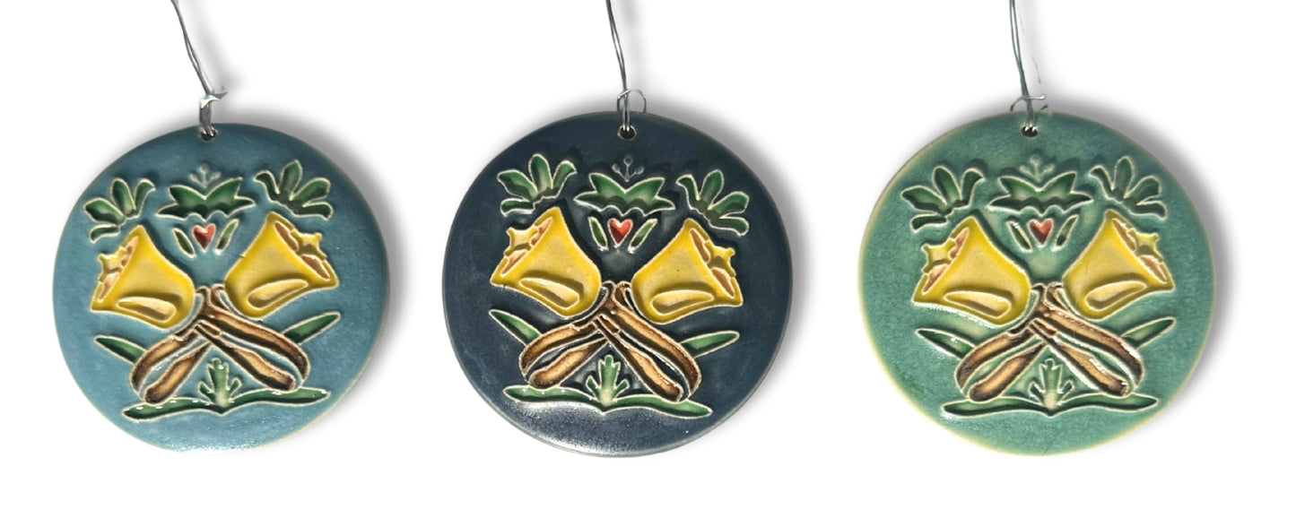 NEW! Ceramic Handbell Ornament – "Bells in the Garden"
