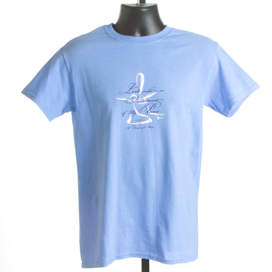 T-shirt - Lord Make Me an Instrument of Thy Peace, Carolina blue