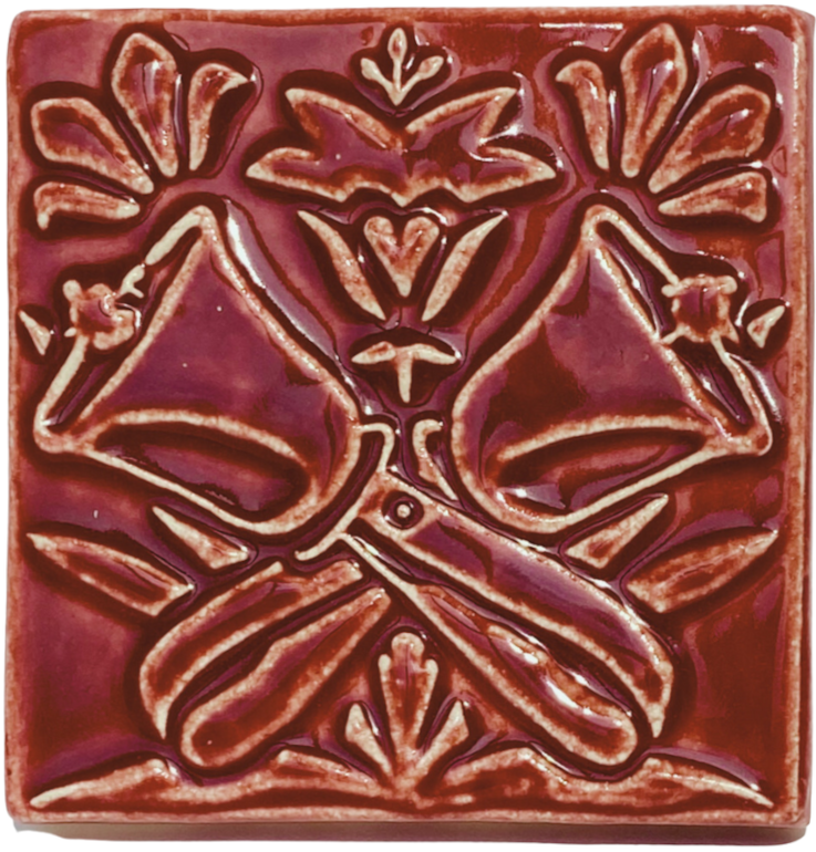 Ceramic Handbell Tile – Bells in the Garden Motif