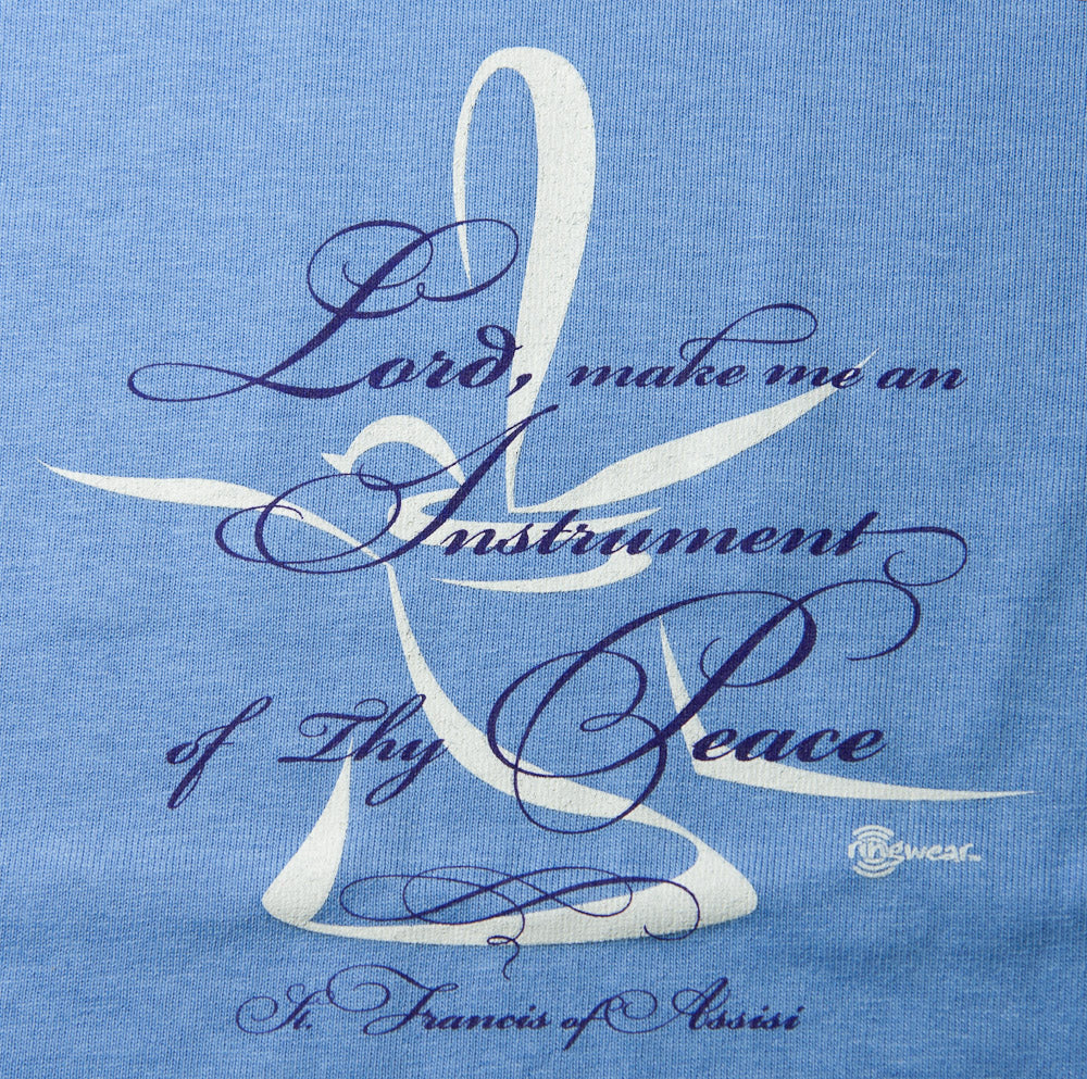 T-shirt - Lord Make Me an Instrument of Thy Peace, Carolina blue