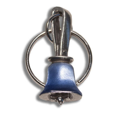 Handbell Keyring - Pewter with Enamel Finish - blue
