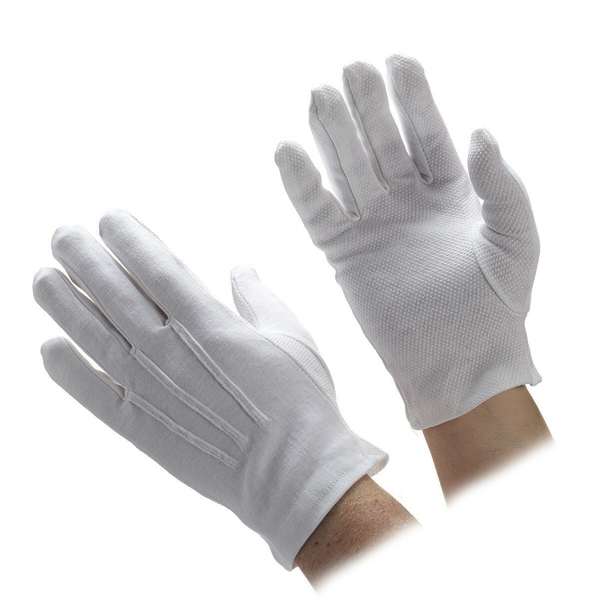 White Cotton Handbell Performance Gloves – With Grip Dots | Handbell Services, Inc.
