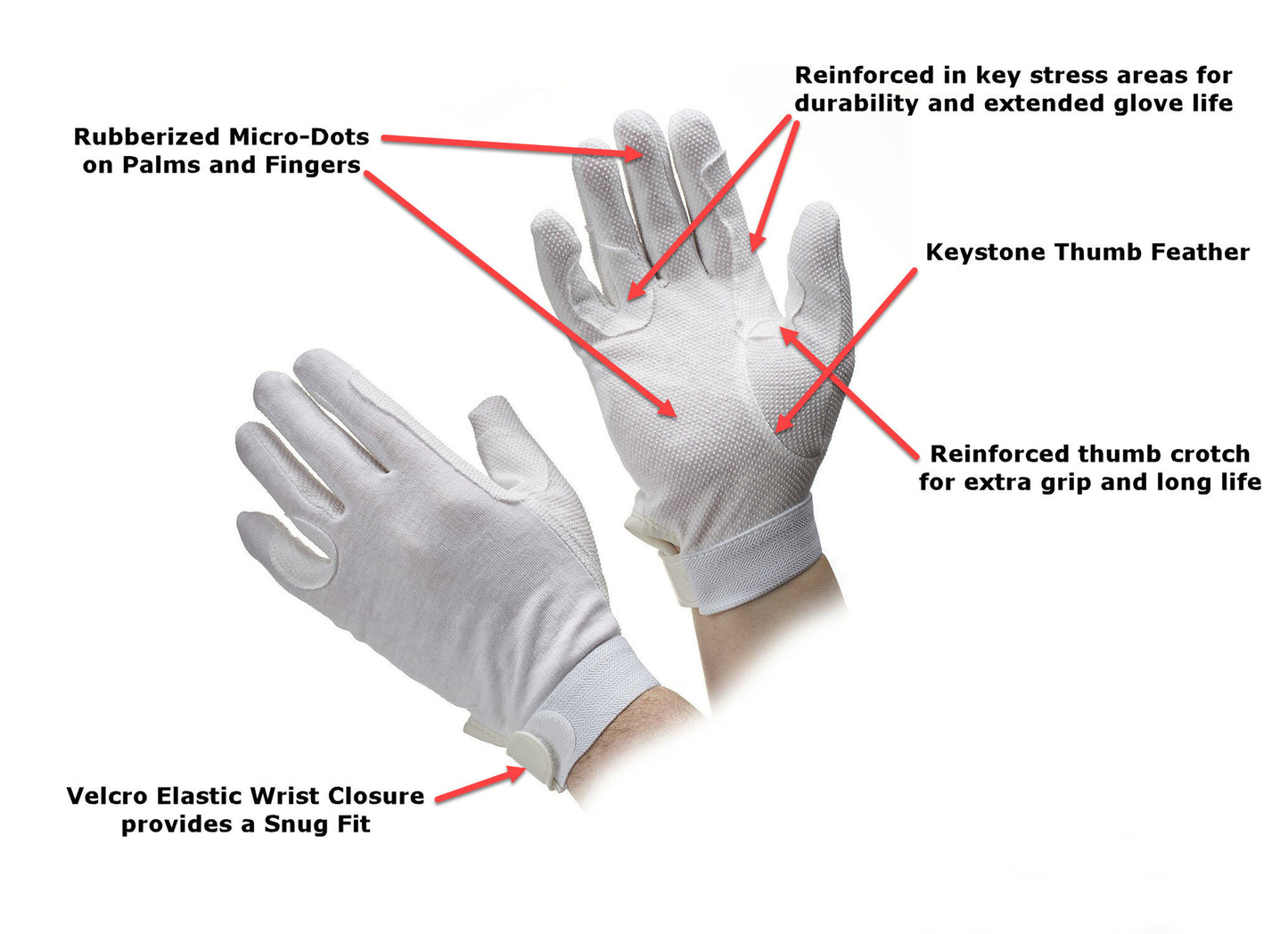 Cotton Performance Gloves - white