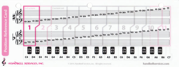 Notebook Position Reference Cards - for Handbells and Handchimes, set of 11