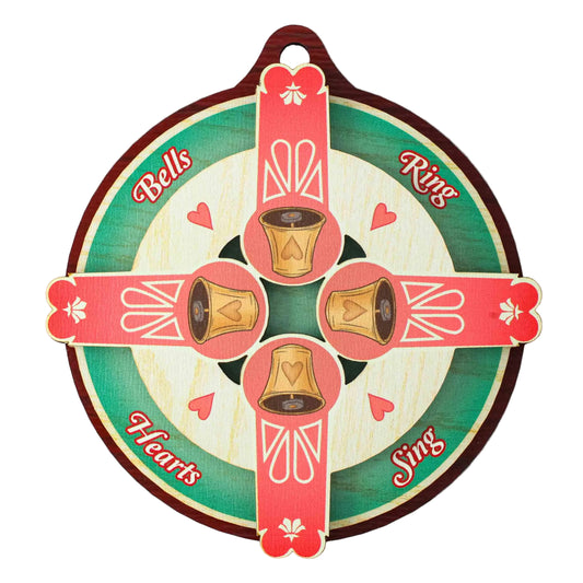 Wooden Ornament – "Bells Ring, Hearts Sing" [TW11]