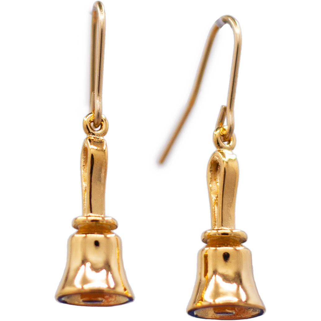Handbell Earrings, French wires, Gold Vermeil