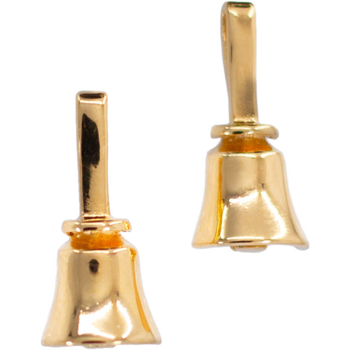 Handbell Earrings – 3D Posts in Gold Vermeil – Handcrafted in Arizona