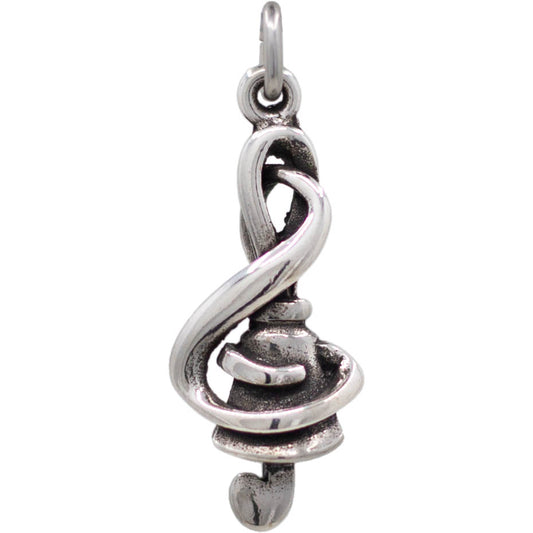 Charm - handbell and treble clef, sterling silver (FMI)