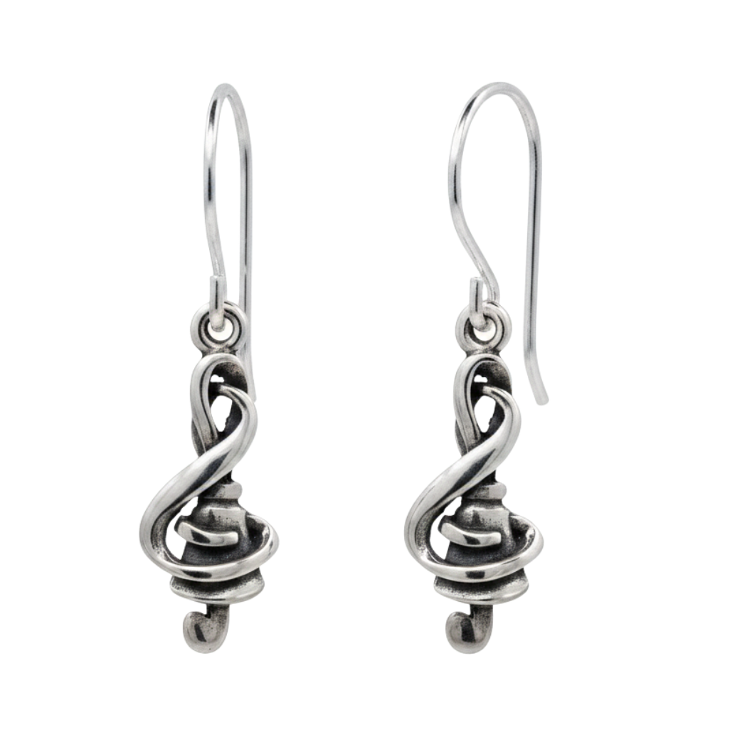Handbell & Treble Clef Earrings – Sterling Silver