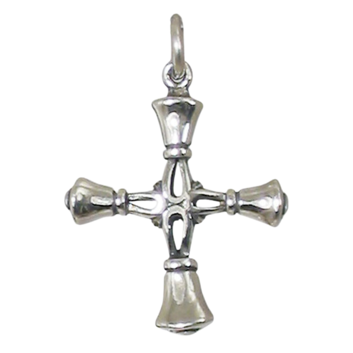 Handbell Cross Charm – Sterling Silver