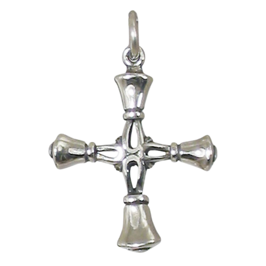 Handbell Cross Charm – Sterling Silver