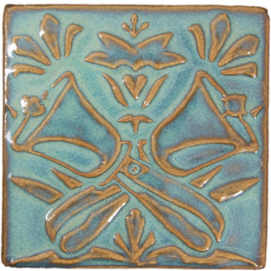 Ceramic Handbell Tile – Bells in the Garden Motif