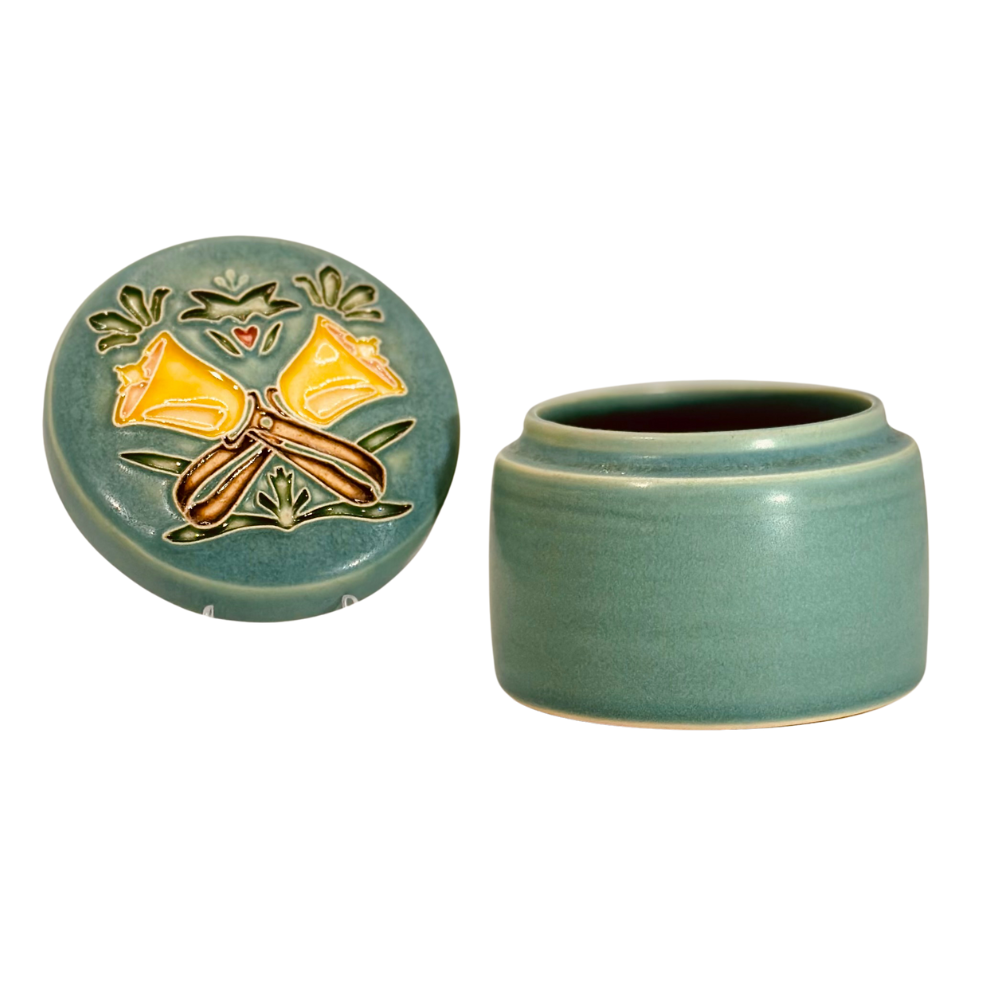 NEW! Ceramic Handbell Trinket Box – "Bells in the Garden"