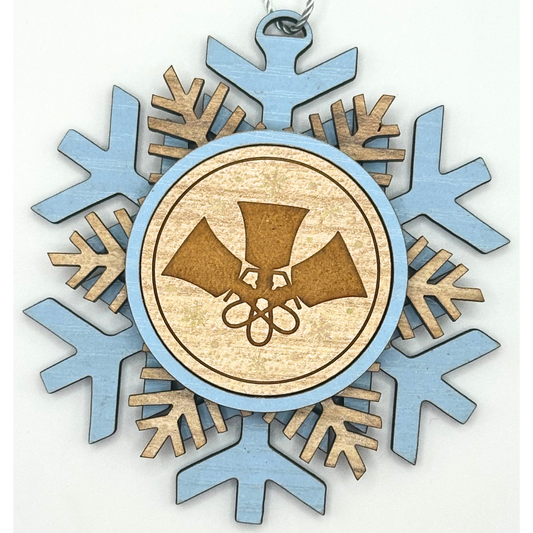 Wooden Ornament - Snowflake with Handbells