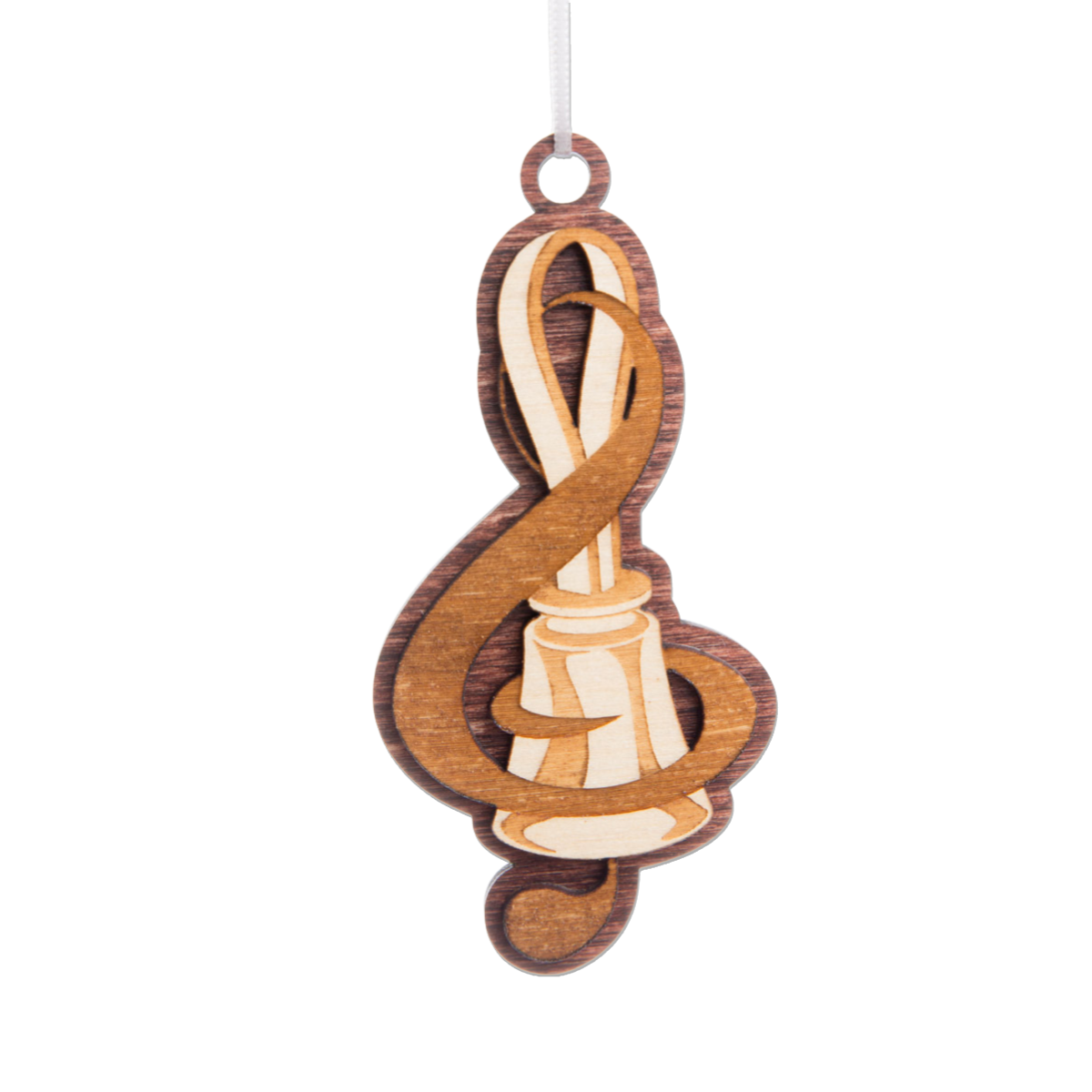 Wooden Ornament - Handbell and Treble Clef