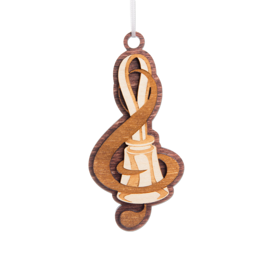 Wooden Ornament - Handbell and Treble Clef