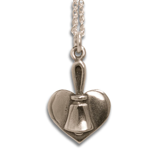Heart & Handbell Charm with 18in. chain - sterling silver (FMI)