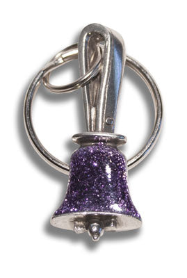 Pewter Handbell Keyring - colored enamel with glitter
