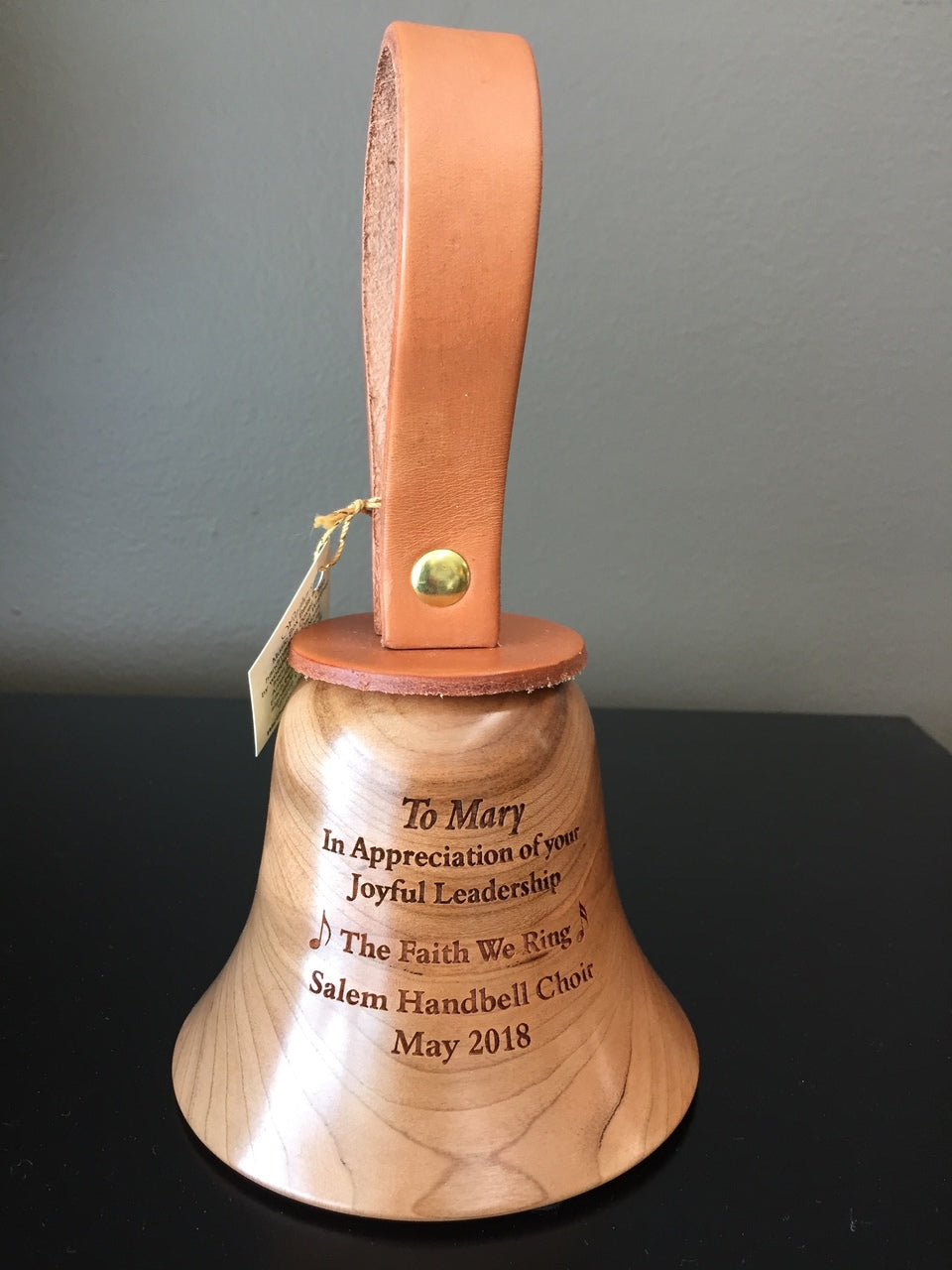 Wooden Music Box Bell - with engraving