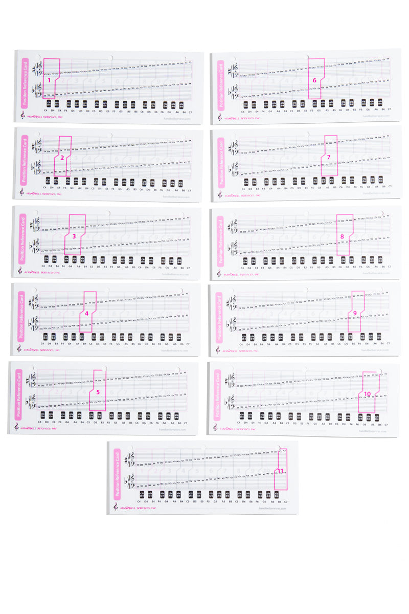 Notebook Reference Card Notebook Position Reference Cards - for Handbells and Handchimes, set ...