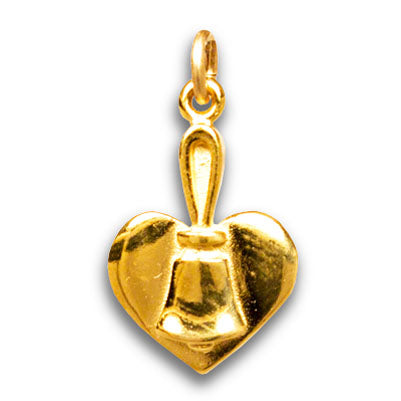 Heart & Handbell Charm - gold vermeil (FMI)