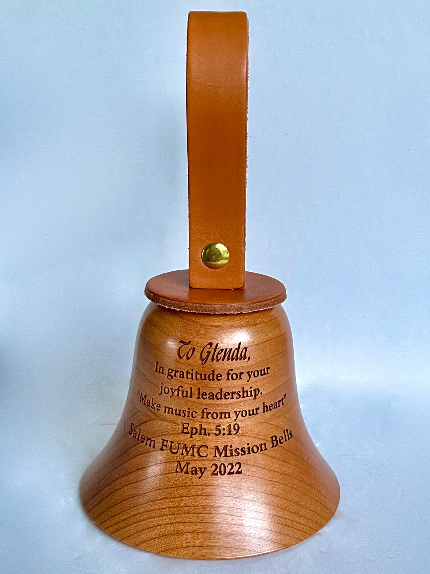 Wooden Music Box Bell - with engraving