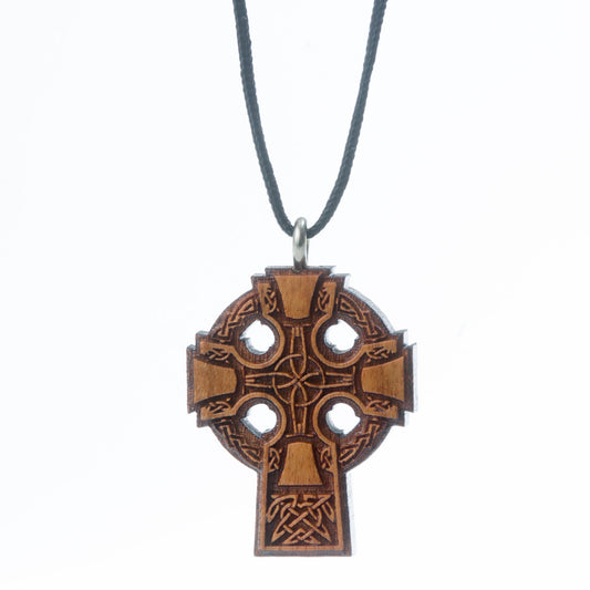 Celtic Cross Handbell Pendant - w/ cord